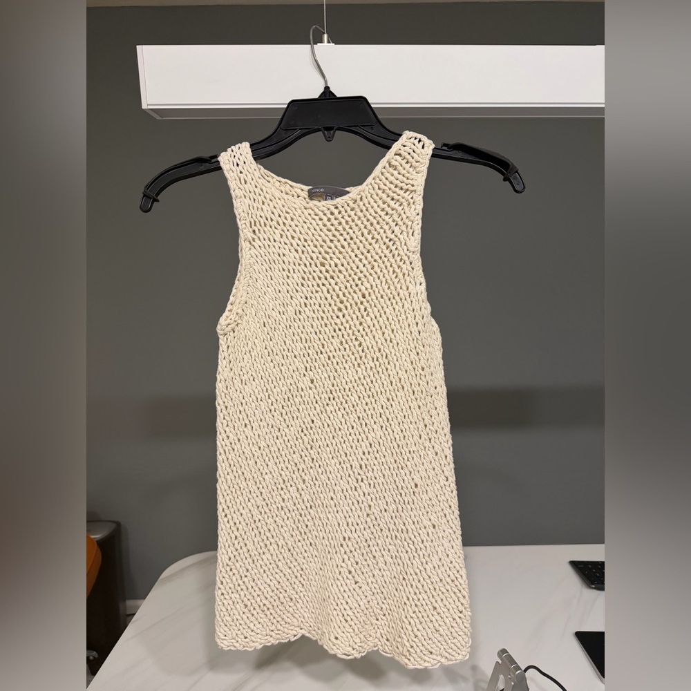 Vince Ivory Knit Sleeveless Top